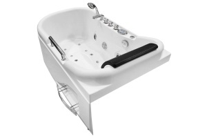 Cada de baie asimetrica cu hidromasaj MO-1683 Turbo Right SPA, 140 x 87 x 67 cm, varianta dreapta, alb - Img 8