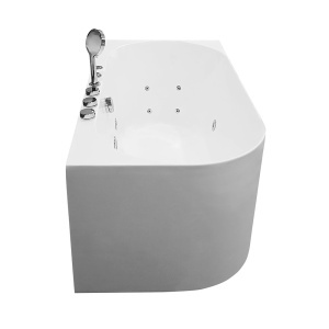 Cada de baie asimetrica cu hidromasaj si cromoterapie MO-18043R montaj dreapta– 150 x 75 x 59 cm, Alb - Img 4
