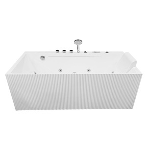 Cada de baie cu hidromasaj si cromoterapie MO-18058L, design canelat, 170 x 80 x 60 cm, alb - Img 3