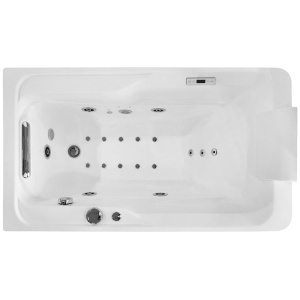 Cada de baie cu hidromasaj si SPA, alba, cu paravan sticla si dus fix, montaj dreapta 140 x 78 x 58 cm - Img 3