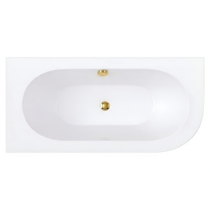 Cada de baie cu masca si montaj stanga, EBI 140x75 cm alba cu preaplin si ventil auriu - Img 9