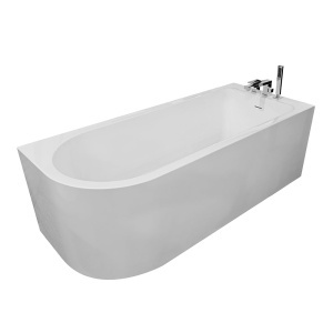 Cadă de baie cu montaj pe dreapta, cu baterie cromata 160 x 75 x 58 cm - Img 5