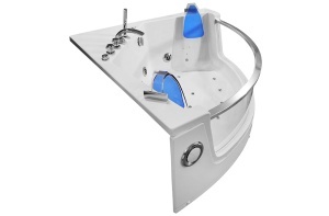 Cada de baie de colt cu hidromasaj si aeromasaj MO-0053N – 141 x 141 x 61 cm, 2 persoane, Bluetooth si cromoterapie - Img 7