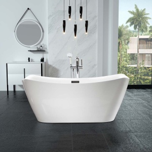 Cada de Baie De Sine Statatoare 178x83x72cm, Design Modern, Culoare Alb - Img 2