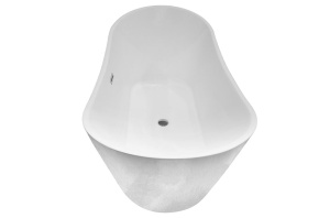 Cada de Baie de Sine Statatoare 180x80x72cm, Design Modern si Elegant, Culoare Alb - Img 2