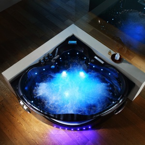 Cada de baie EOS932 Cu Hidromasaj ,Dimensiune 155x155cm, Culoare Black Wave - Img 7