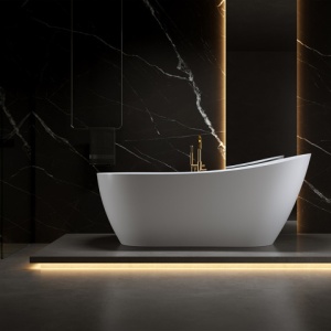 Cada de baie Forte520C 170x75cm, Culoare Alb, Deversor Auriu - Img 2