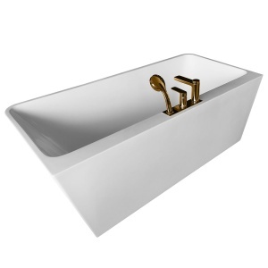Cada de baie freestanding cu baterie crom inclusa, dimensiuni 170X80X58CM - Img 6