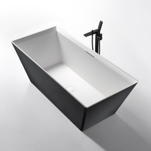 Cada de baie freestanding MUE-D001BW negru mat si alb – 170 x 75 x 60 cm - Img 2