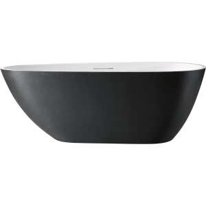 Cada de baie freestanding MUE-D003BW Exclusiv, 170 x 75 cm, alb-negru mat cu textura de piatra
