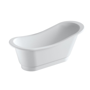 Cada de baie freestanding ovala din piatra sintetica MO-1097 Exclusiv – 175 x 70 x 72 cm, alb mat