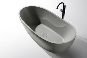 Cada de baie freestanding ovala MUE-D007G gri mat 170 x 80 cm - Img 4