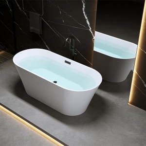 Cada de baie Lisbona 502C, Dimensiune 170x80cm, Culoare Alb, Deversor Negru - Img 8