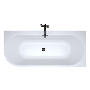 Cada de baie MERA 509C,/Dreapta, Dimensiune 160x75cm, Culoare Alb, Devesor Negru - Img 2
