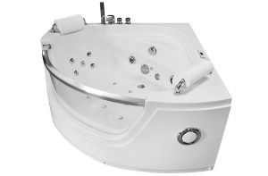 Cada de baie pe colt cu hidromasaj si SPA alba 150 x 150 x 61 cm - Img 3