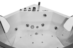 Cada de baie SPA cu hidromasaj de colt MO-0053W, 141 x 141 x 61 cm, front de sticla, radio, bluetooth si incalzitor - Img 9
