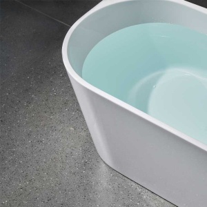 Cada de perete suport Lena527B, Culoare Alb 150x75cm, Deversor Crom - Img 12