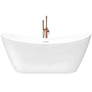 Cada de podea freestanding, alba, Rea Ferrano Slim 160 cm - Img 2