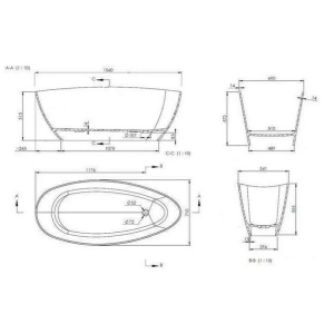 Cada freestanding din compozit Rune Cloud 156x71 cm - Img 2