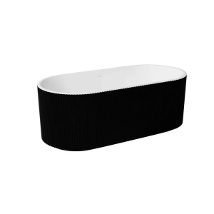 Cada freestanding interior alb exterior negru Besco Giuliana 170x78 cm - Img 2