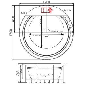 Cada spa cu hidromasaj DELLA 916, 170x170 cm, carcasa alba - Img 15