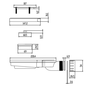 Cadita de dus DEKO Slim, Structura de piatra 140x80cm, Culoare Alb - Img 15