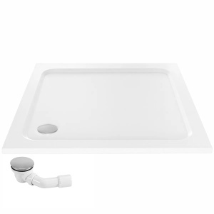 Cadita de dus dreptunghiulara finisaj lucios Rea Belmond 90x90 alba - Img 3