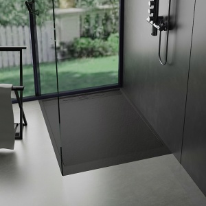 Cadita de dus dreptunghiulara imitatie de piatra Slim DEKO 100x80 cm neagra - Img 6