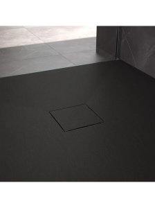 Cadita de dus dreptunghiulara imitatie piatra Magnum Black 100 x 80 cm neagra - Img 3
