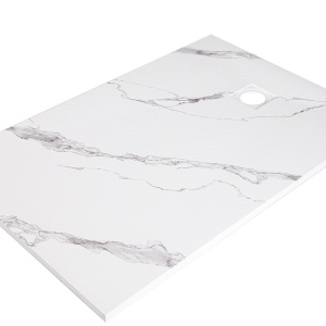 Cadita de dus dreptunghiulara model marmura Riko 100 x 80 cm alba - Img 6