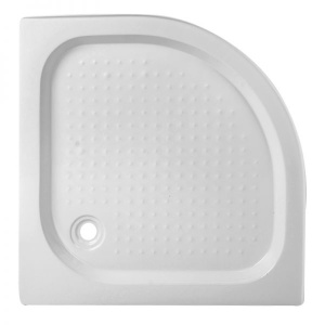 Cadita de dus Inalta SXL01D, Semirotunda 70x70cm, Culoare Alb - Img 1