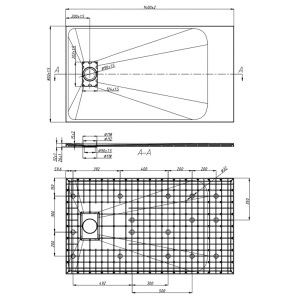 Cadita de dus JUKO Slim, Structura de piatra 140x80cm, Culoare Alb - Img 16