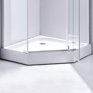 Cadita de dus pentagonala inalta antialunecare SXLO7C 100 x 100 cm alba - Img 5