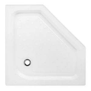 Cadita de dus pentagonala inalta si antiderapanta SXL07 B 90 x 90 cm alba