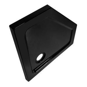 Cadita de dus pentagonala slim finisaj lucios ST08B 90 x 90 neagra - Img 2
