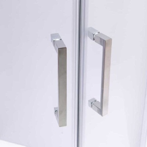 Cadita de dus semicirculara din sticla securizata rama cromata KZ101B 90 x 90 cm - Img 14