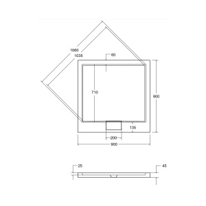 Cadita Dus din Acril PRO BESCO Ultra Slim, Sifon Inclus, Dimensiuni , 90 X 140 cm, Alb - Img 13