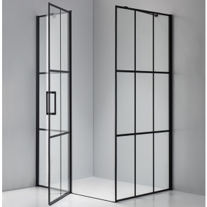 Cadita rectangulara cu rame negre sticla securizata BS03A 100 x 90 cm - Img 6
