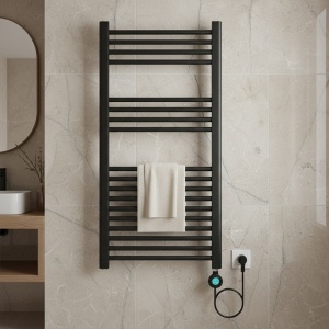 Calorifer electric de baie portprosop Katla-BL 250W, 100 x 50 cm, negru mat - Img 18