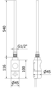 Calorifer electric de baie tip portprosop 1200 x 600 mm, 600 W, Ares alb - Img 4