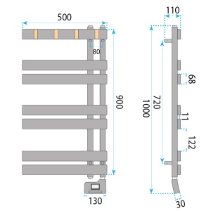 Calorifer electric, portprosop, Rea Nexo 90X50 cm, Negru Mat - Img 8