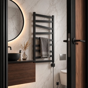 Calorifer electric, protprosop, REA TEVO 90x50 Negru Mat - Img 6