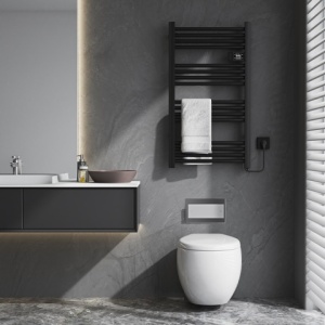 Calorifer electric vertical LOA-BL ECO 500W pentru baie 96x54, negru - Img 6