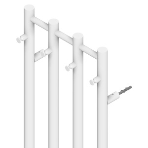 Calorifer electric vertical pentru baie Kasjan Alb – 140.5 x 34.6 cm, 250W cu panou LED si suport prosoape - Img 11