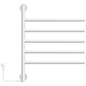 Calorifer electric vertical pentru baie Kasjan Alb – 140.5 x 34.6 cm, 250W cu panou LED si suport prosoape - Img 21