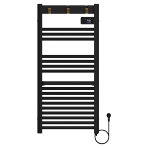 Calorifer electric vertical YASUR-BL ECO 500W pentru baie 105x50, negru