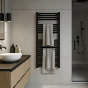 Calorifer vertical GAMA-BL-2 pentru baie 120x50, negru - Img 11