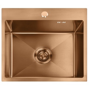 Chiuveta bucatarie din inox cu accesorii Rea Leo 50 Brush Copper - Img 5