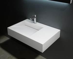 Chiuveta De Blat PRO CASPAR, Dimensiuni 75x50x 13 cm, Montaj Pe Blat, Design Deosebit, Forma Dreptunghiulara, Conglomerat, Alb - Img 6