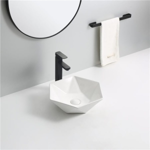 Chiuveta de blat PRO SONET, Dimensiuni 41.5 x 47 x 12 cm, Forma Asimetrica, Ceramica sanitara, Alb - Img 5